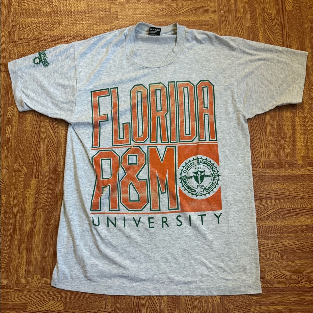 Vintage Florida A&M University Gray Single Stitched T-Shirt